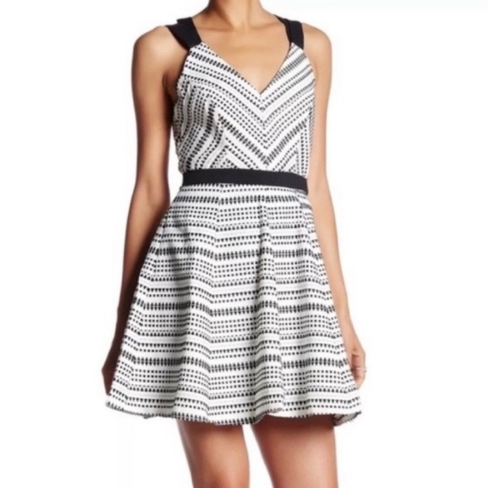 Adelyn Rae - Black and White Patterned Special Occasion Dress